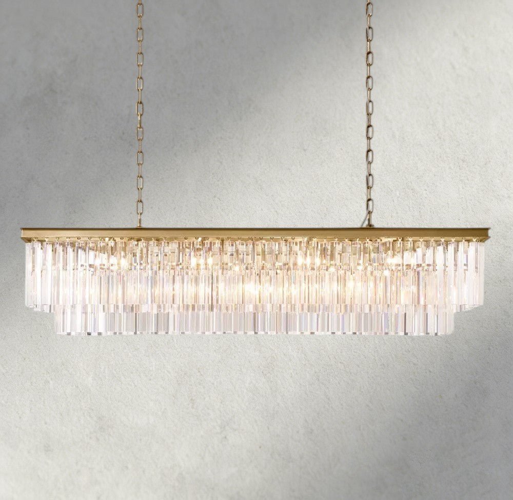 1920S Rectangular Chandelier 40", 49", 59" - cyranlighting