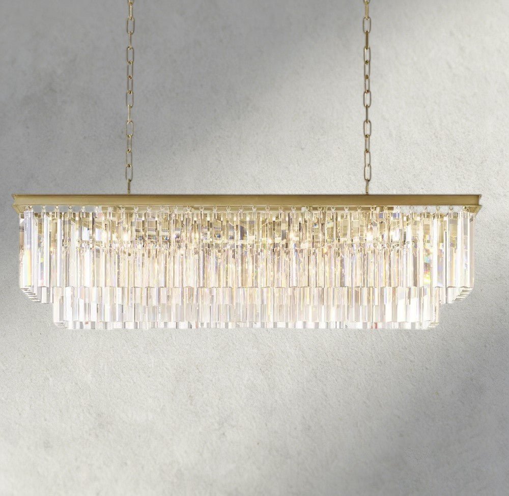 1920S Rectangular Chandelier 40", 49", 59" - cyranlighting