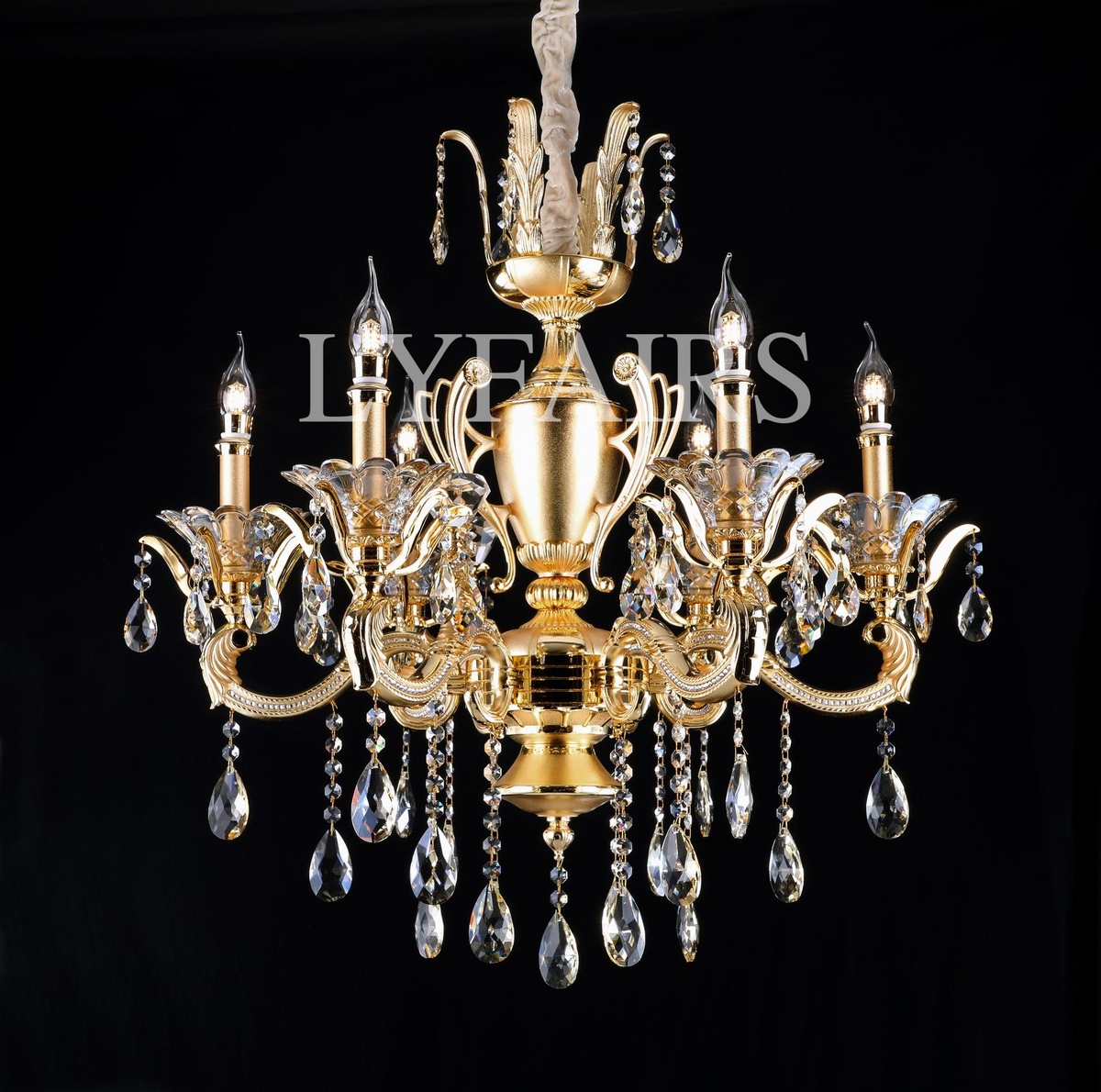 Royal Baroque Revival Vintage Chandelier Series with Waterfall Crystal