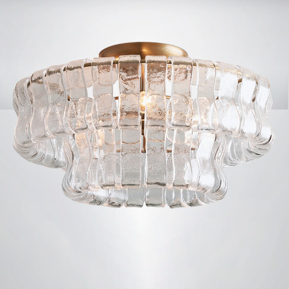 Callista 2-Tier Glass Round Flushmount Ceiling light 18"