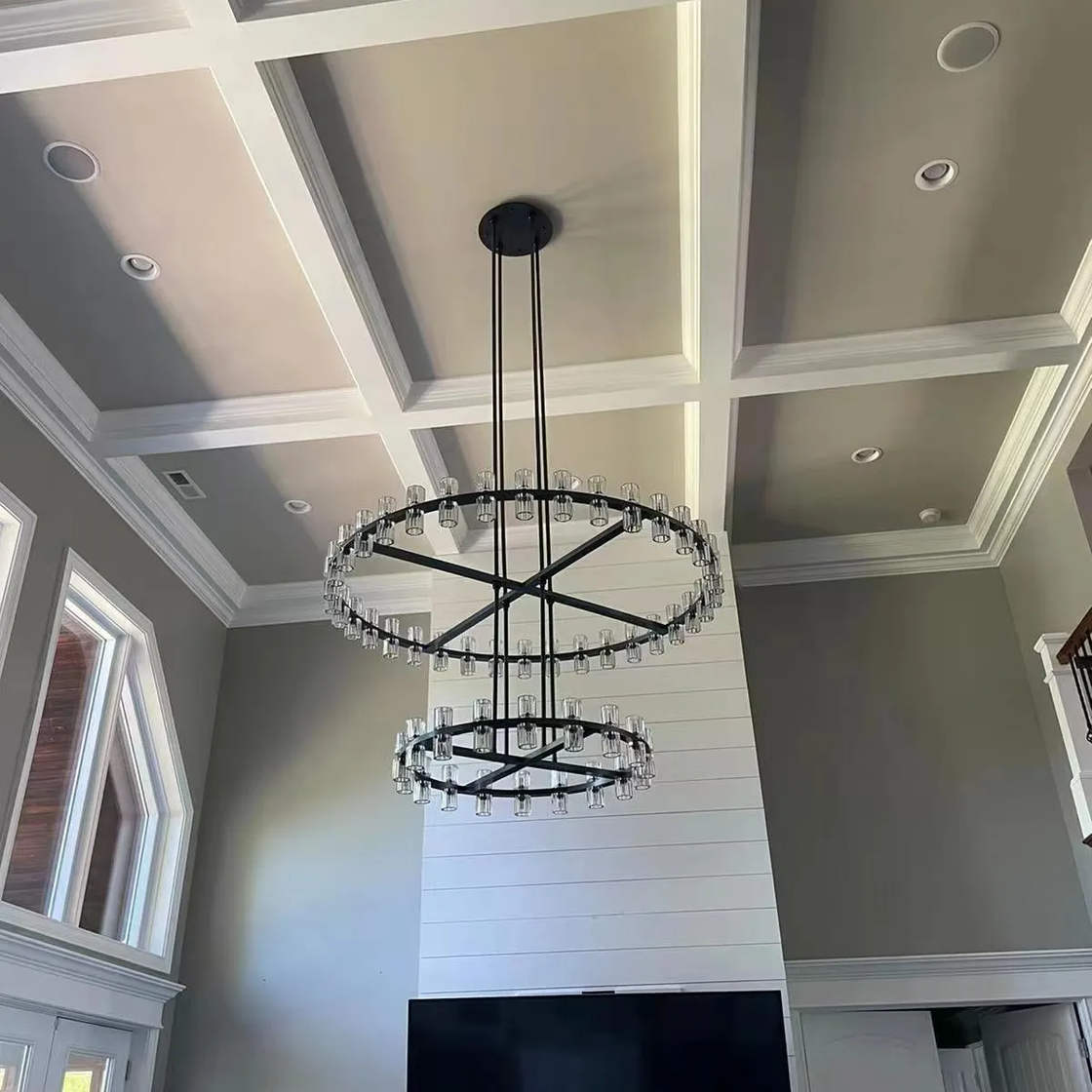 Avecho LED Round Two-Tier Chandelier 60"