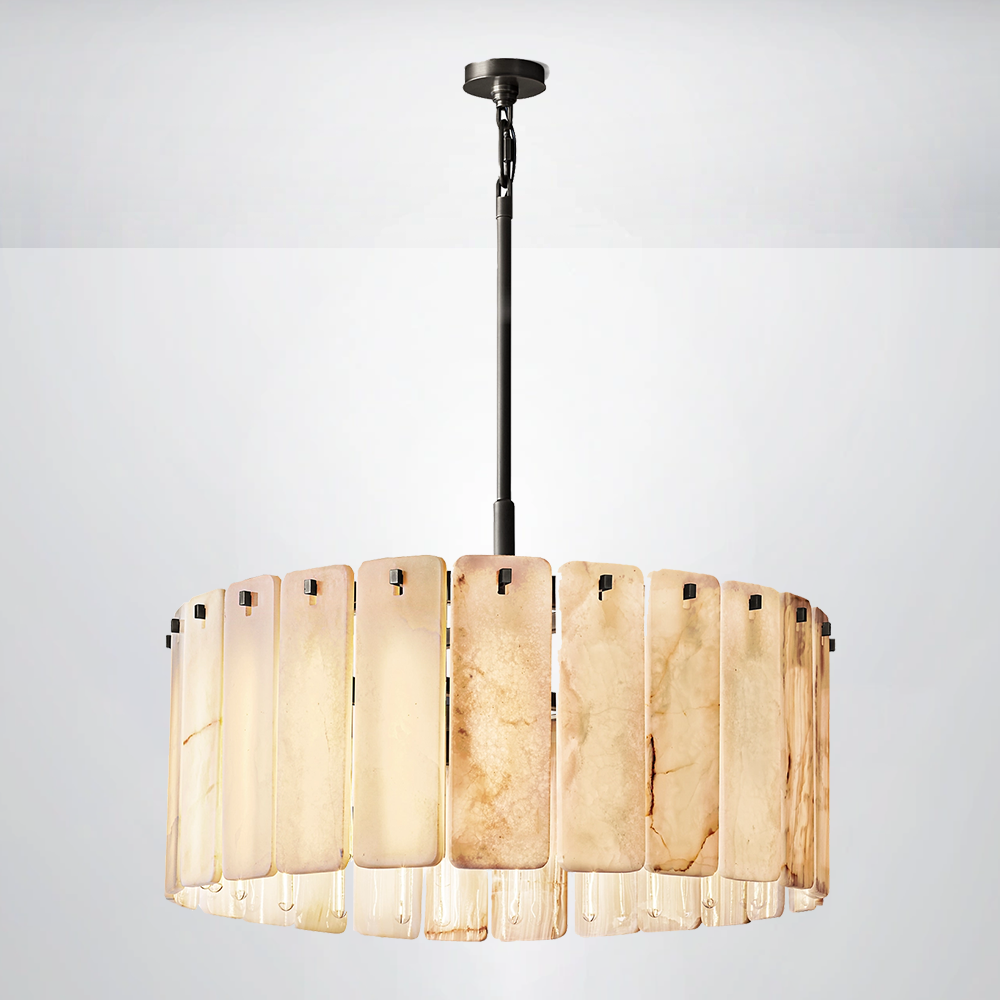 Ascend Alabaster Round Chandelier 36"