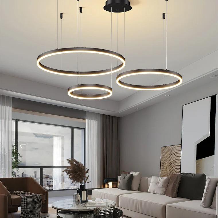 Grandeur Multi Rings Black Chandelier