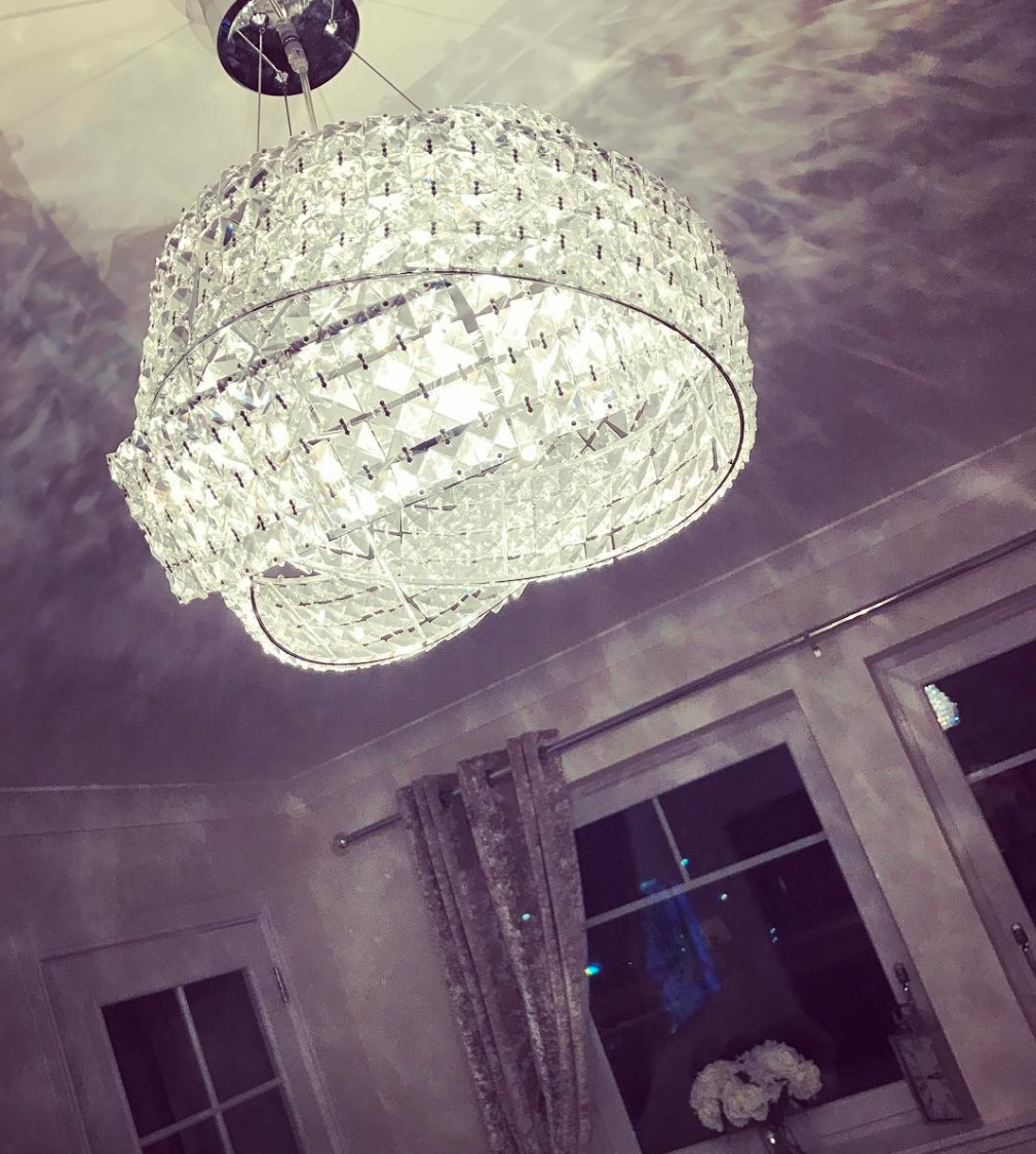 New Crystal Chandelier with Chrome Iron Frame