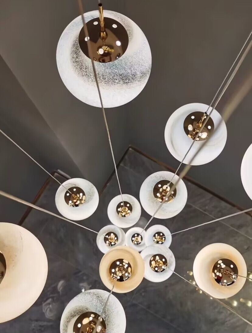 2023 New Nordic Planet Creative Long Pendant Chandelier For Staircase/Foyer/High - ceiling Hallway - cyranlamps