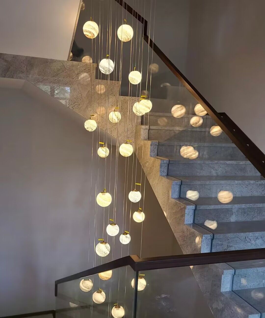 2023 New Nordic Planet Creative Long Pendant Chandelier For Staircase/Foyer/High - ceiling Hallway - cyranlamps