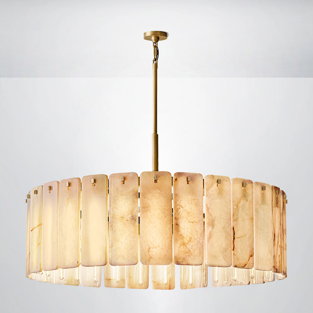 Ascend Alabaster Round Chandelier 48"