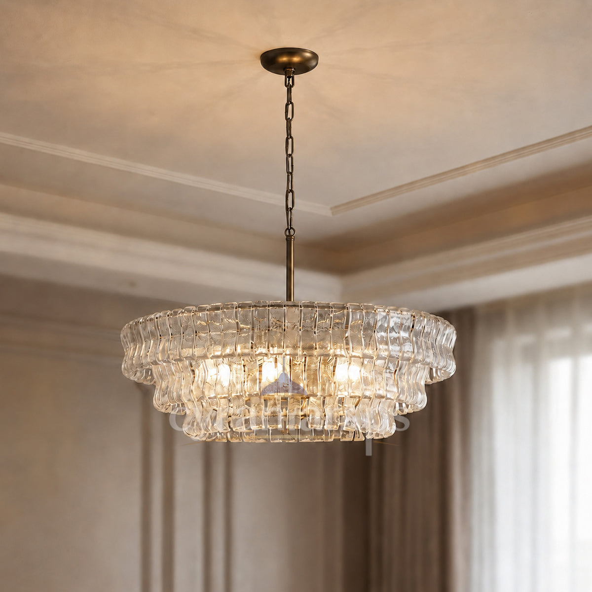 Ghiaccio Glass Round Chandelier
