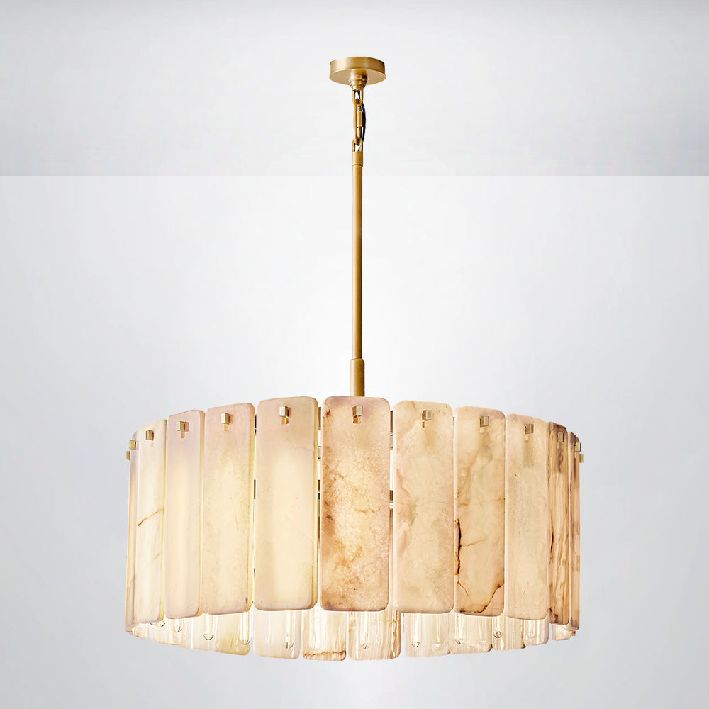 Ascend Alabaster Round Chandelier 36"