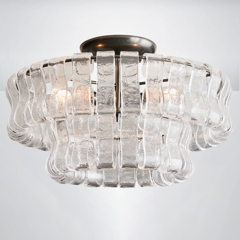 Callista 2-Tier Glass Round Flushmount Ceiling light 18"