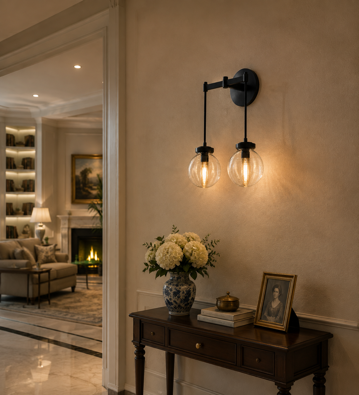 Pearly Double Sconce