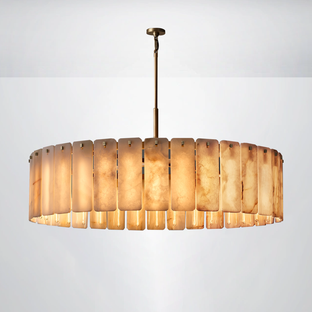 Ascend Alabaster Round Chandelier 60"