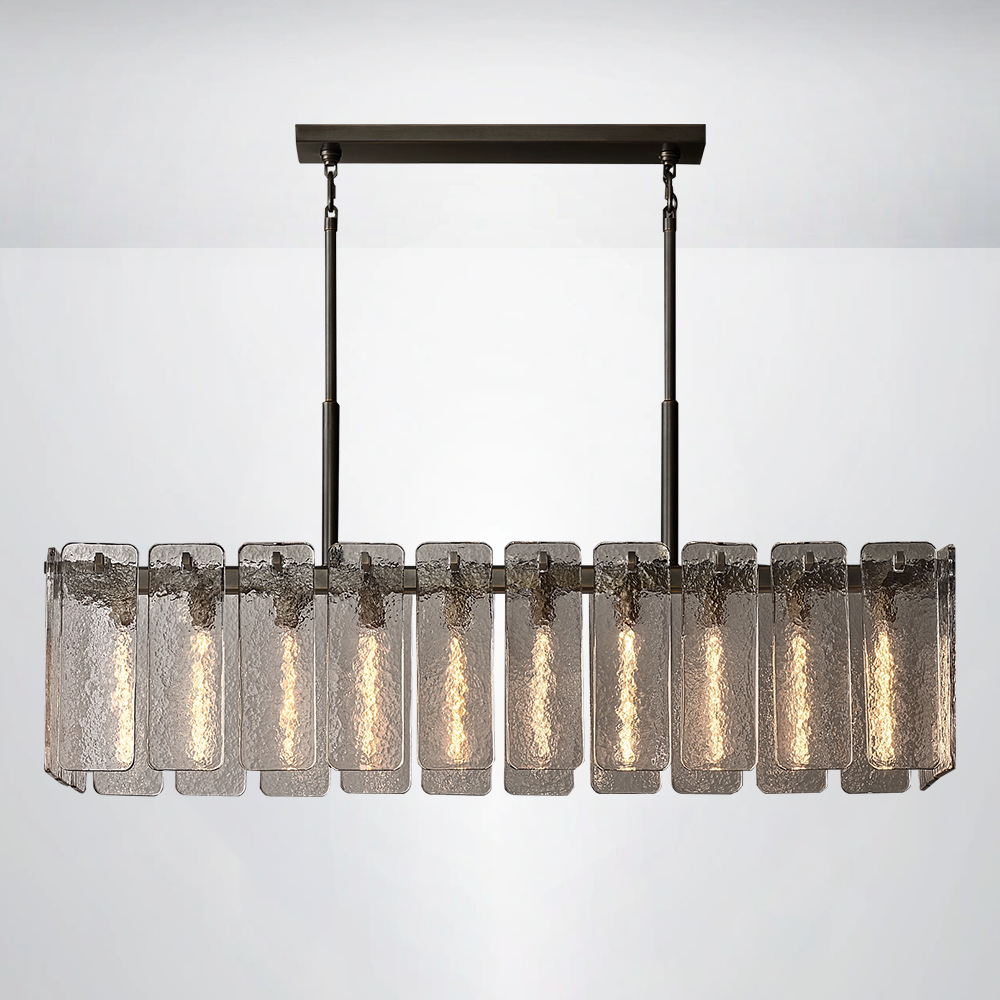 Ascend Glass Rectangular Chandelier 60"
