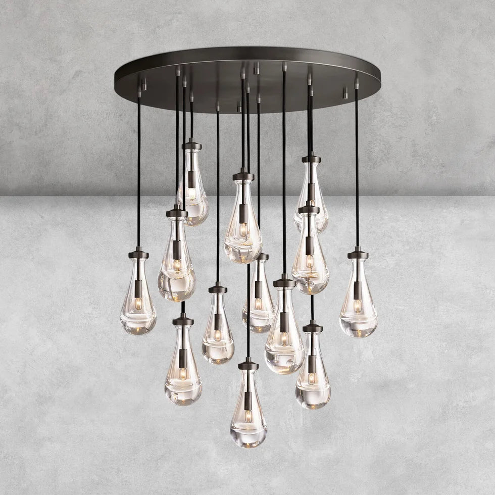 Raindrop Round Chandelier 36"