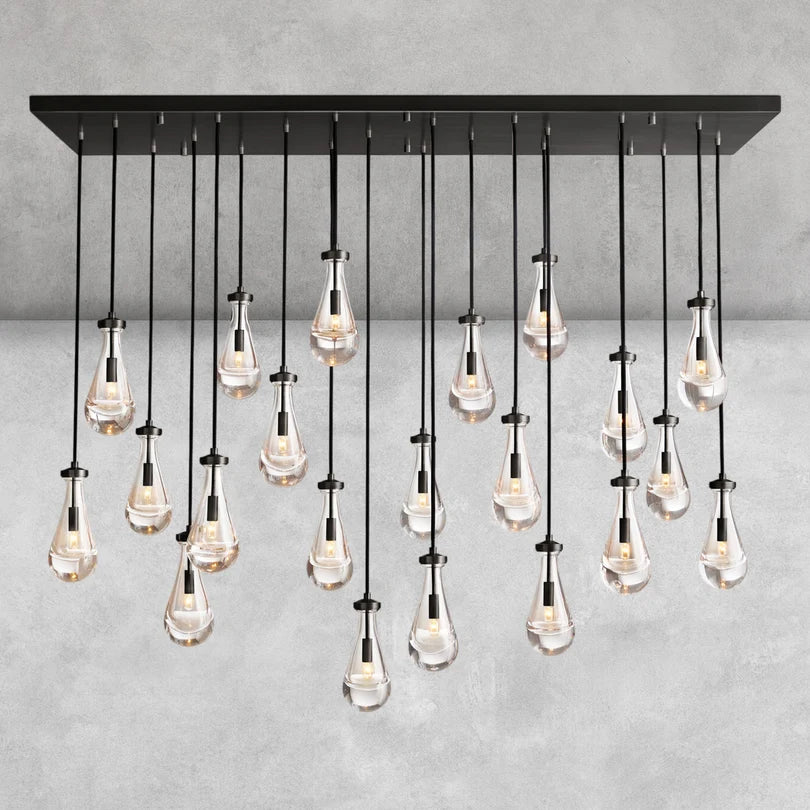 Raindrop Rectangular Chandelier 72"