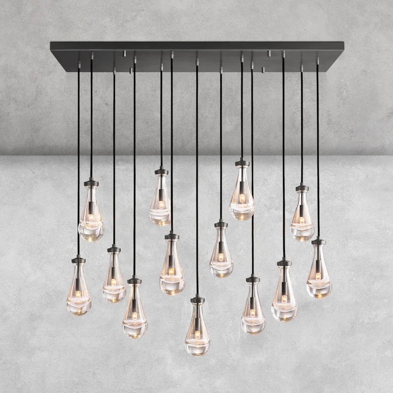 Raindrop Rectangular Chandelier 54"