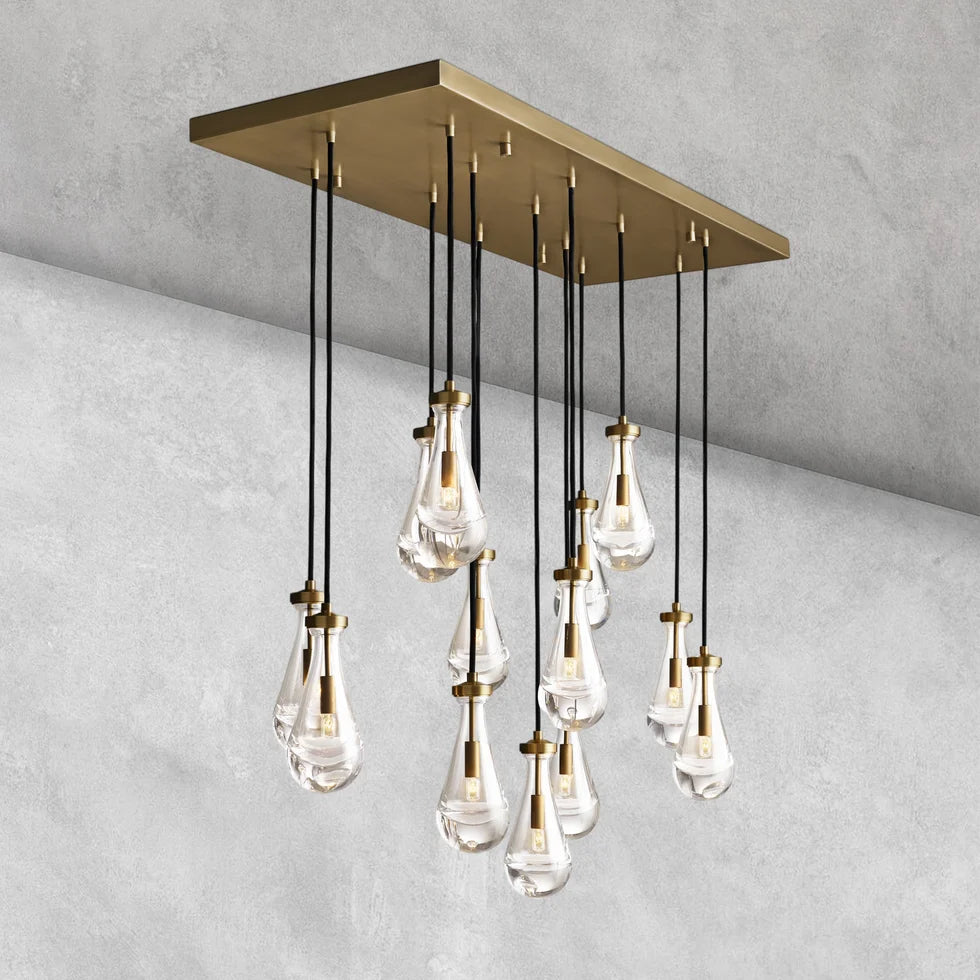 Raindrop Rectangular Chandelier 54"