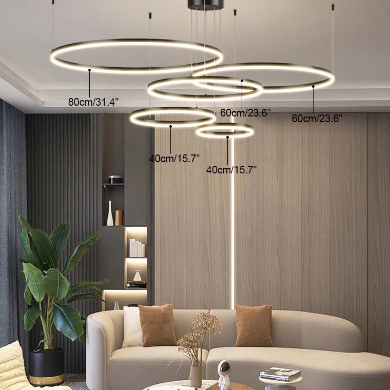 Grandeur Multi Rings Black Chandelier