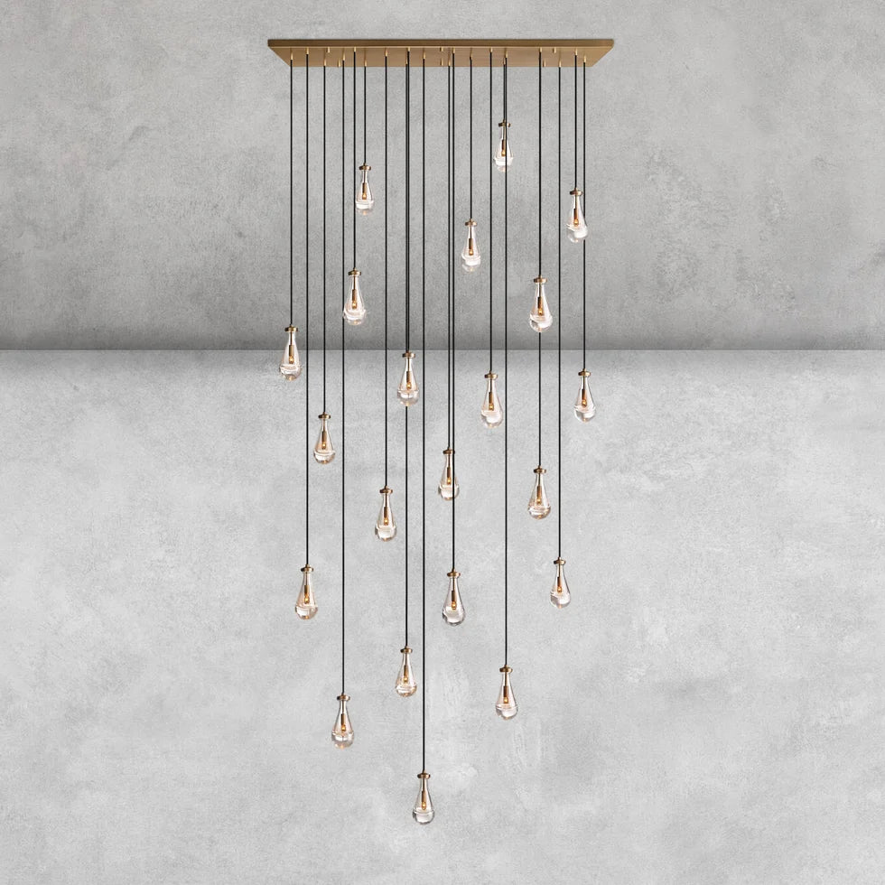 Raindrop Rectangular Chandelier 72"