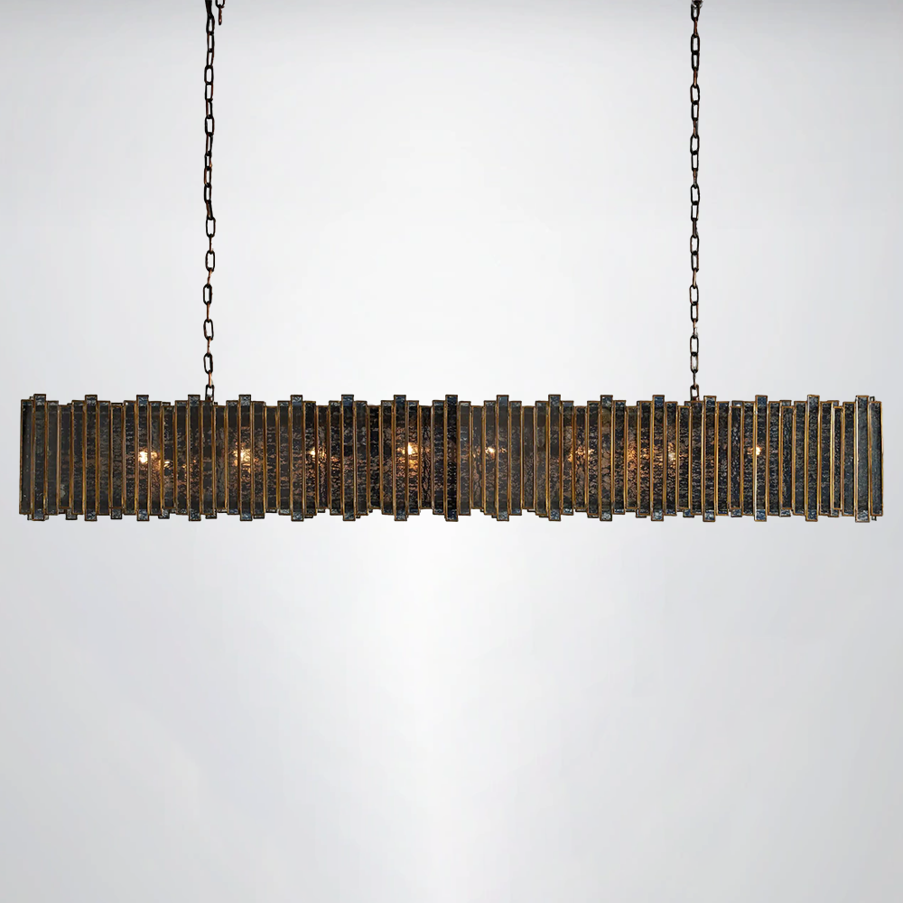 Roselle Glass Rectangular Chandelier