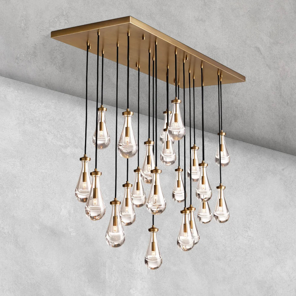 Raindrop Rectangular Chandelier 72"