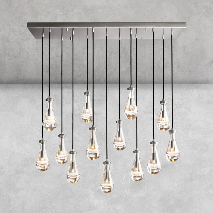 Raindrop Rectangular Chandelier 54"