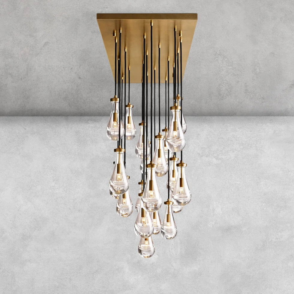 Raindrop Rectangular Chandelier 72"