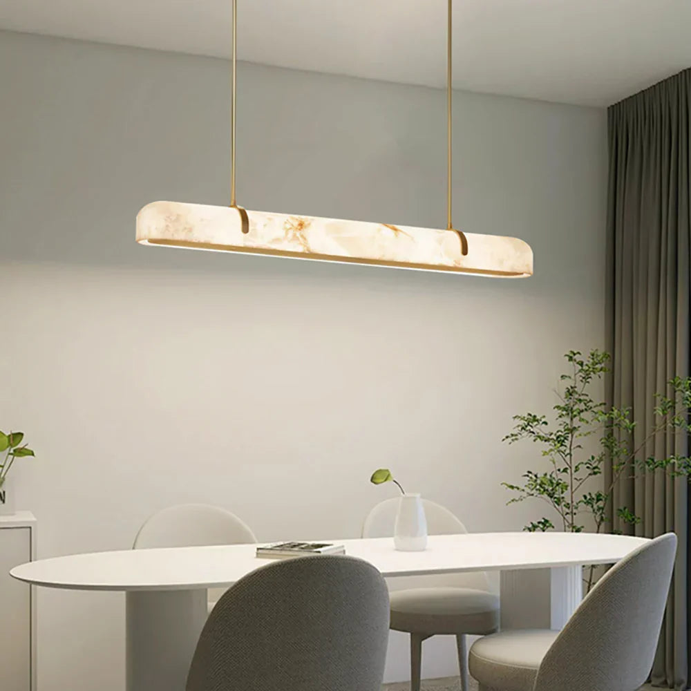 Linear Alabaster Chandelier, Kitchen Island Pendant Light