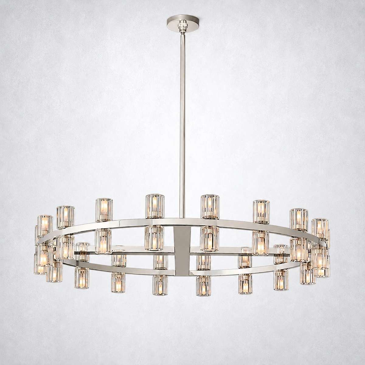 Marlowe Crystal Shades Round Chandelier 36"