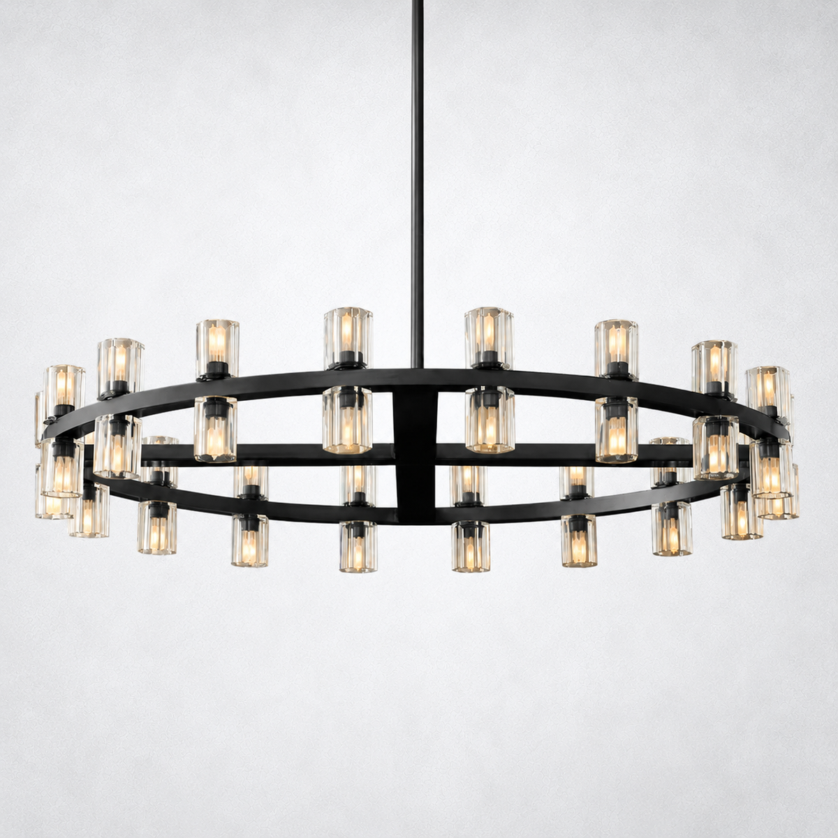 Marlowe Crystal Shades Round Chandelier 36"