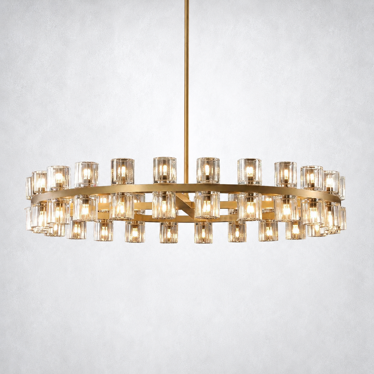 Marlowe Crystal Shades Round Chandelier 48"