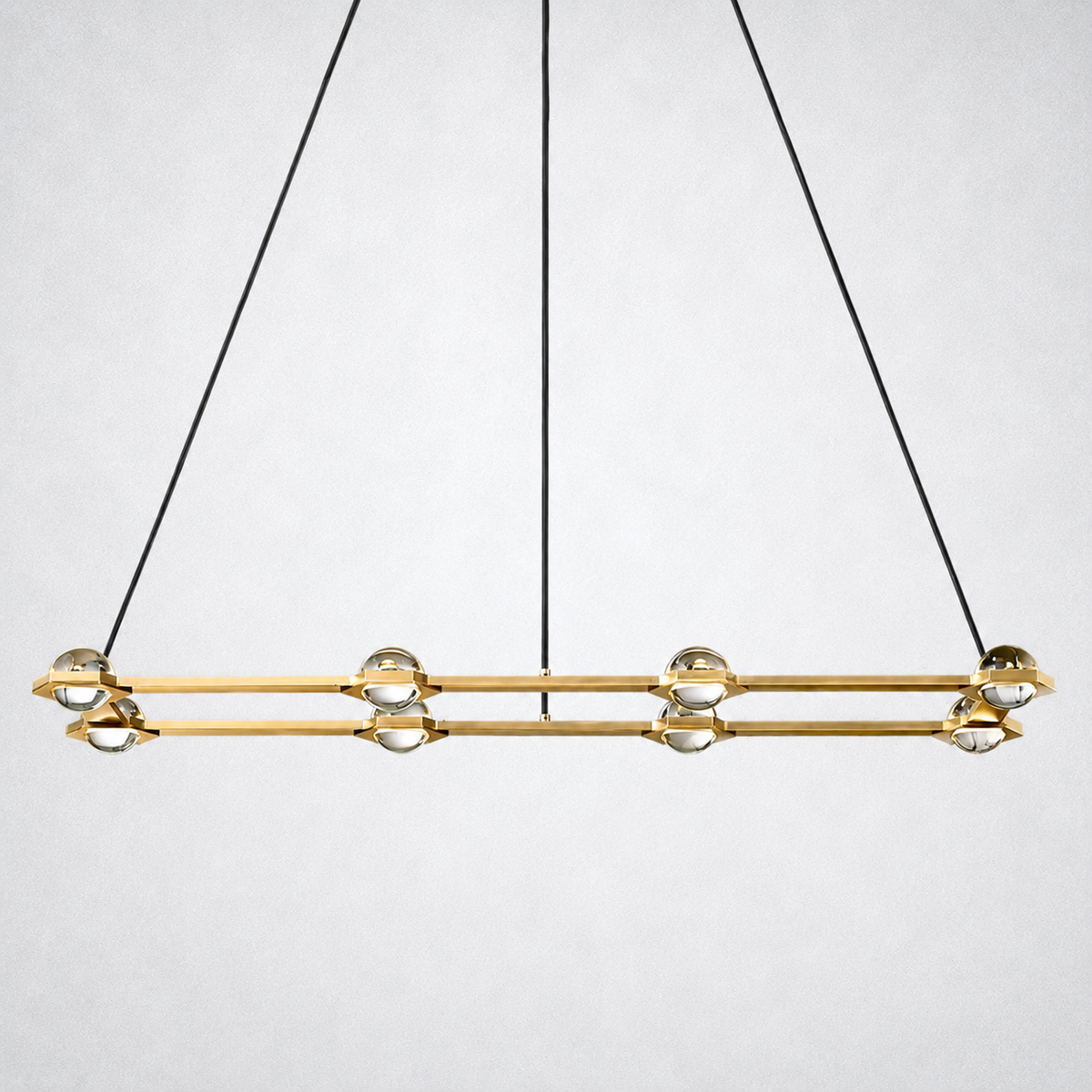 Dorian Crystal Ball Rectangular Chandelier 54"