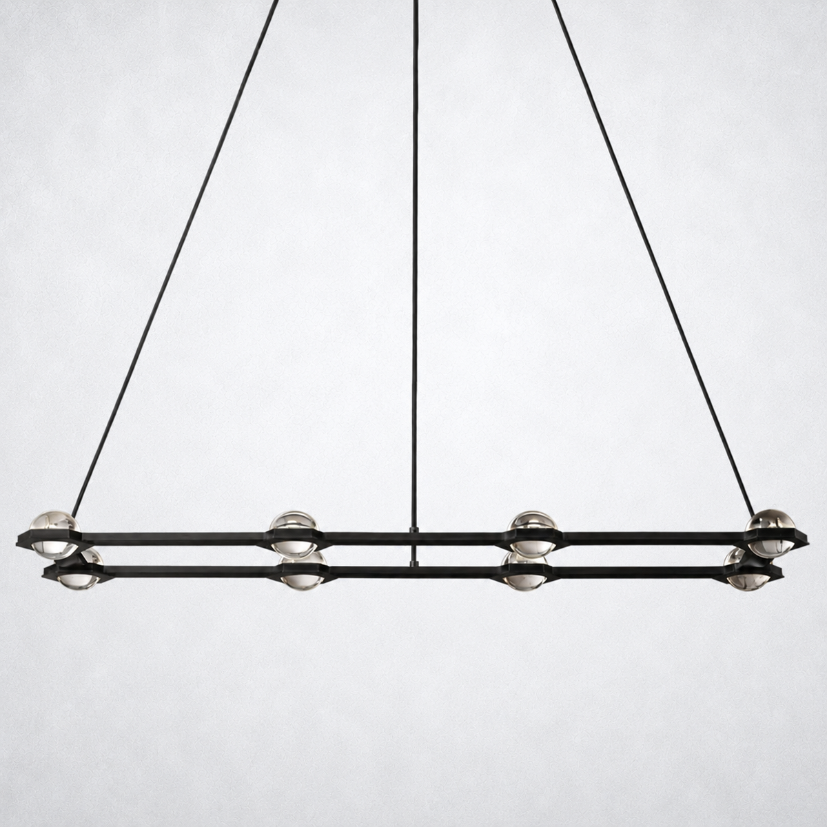 Dorian Crystal Ball Rectangular Chandelier 54"
