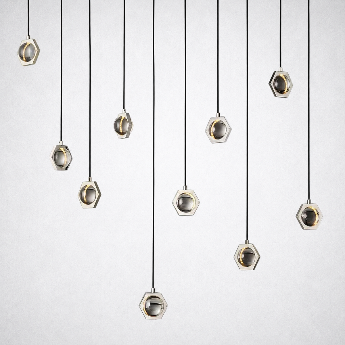 Dorian Crystal Ball Linear Chandelier 54"