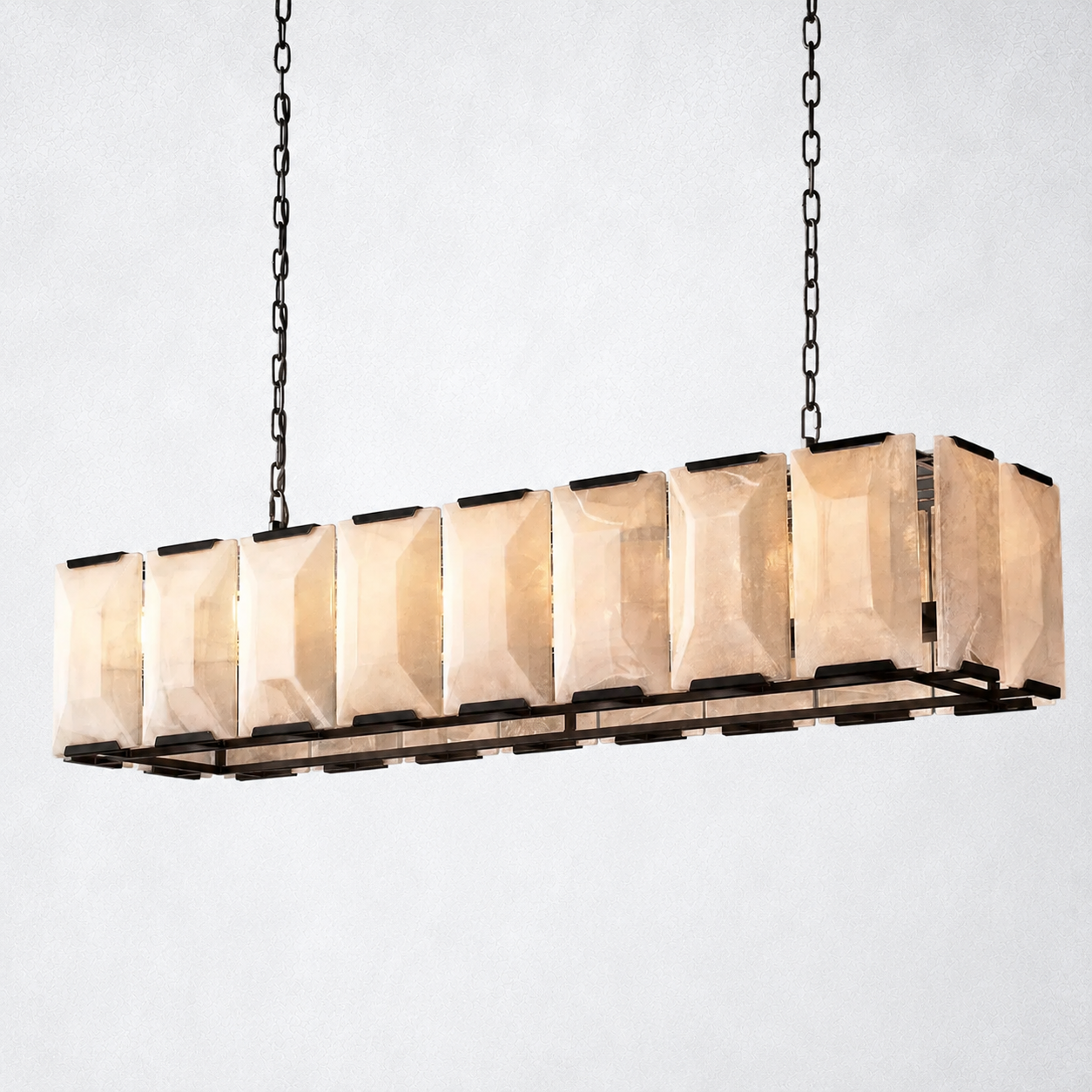 Ellington Alabaster Rectangular Chandelier 54"
