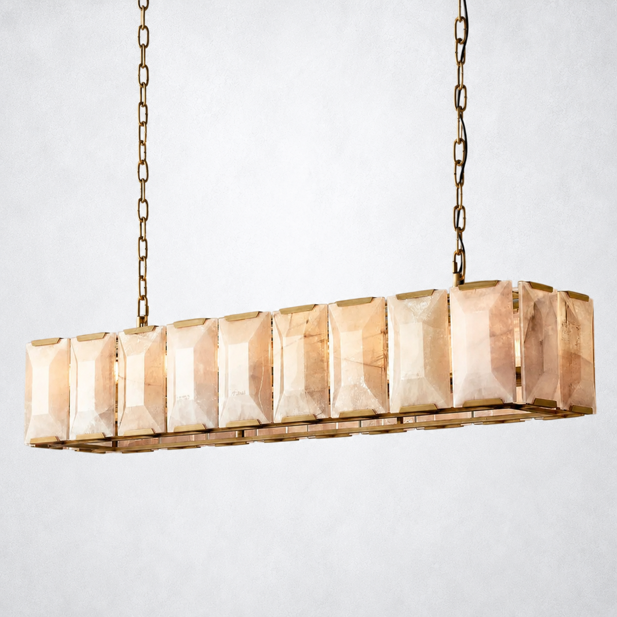 Ellington Alabaster Rectangular Chandelier 62"