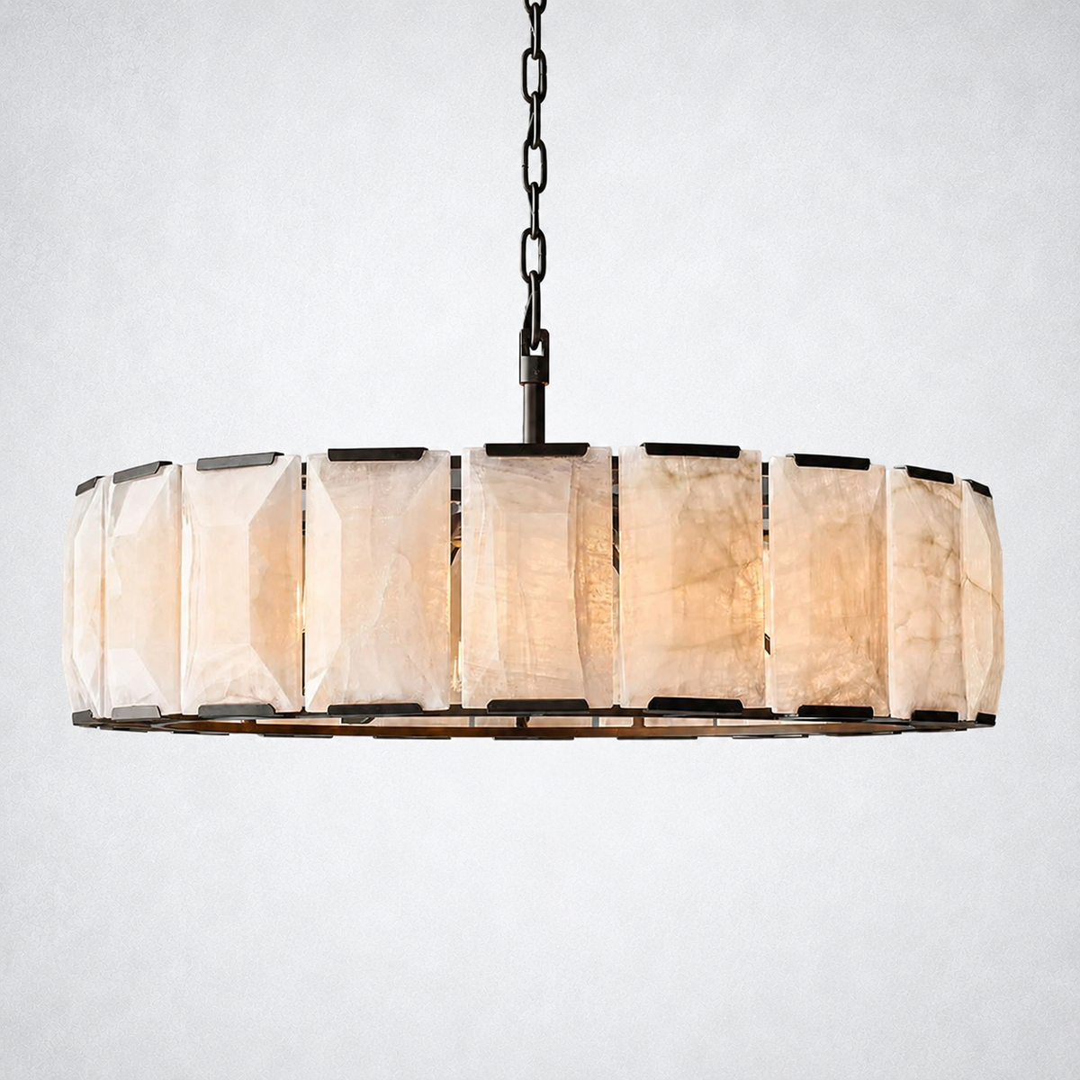Ellington Alabaster Round Chandelier 43"