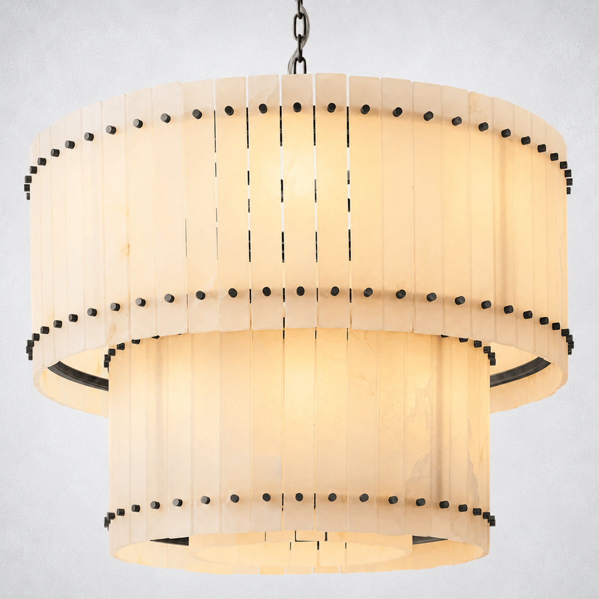 Sorella Alabaster Round Tiered Chandelier 37"