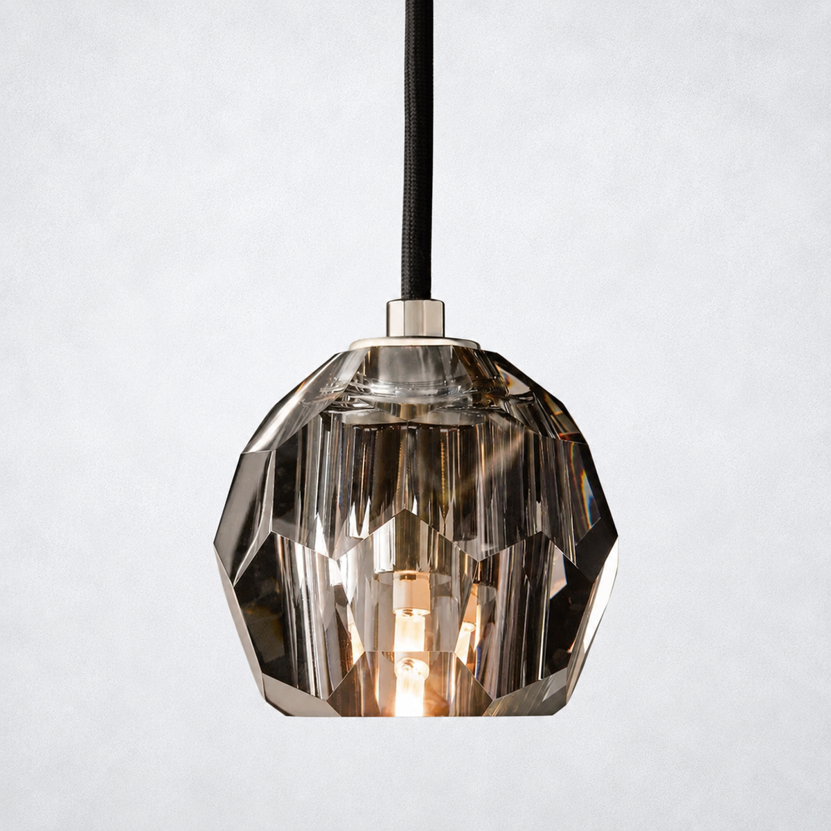 Meridian Smoke Cristal Glass Cord Pendant
