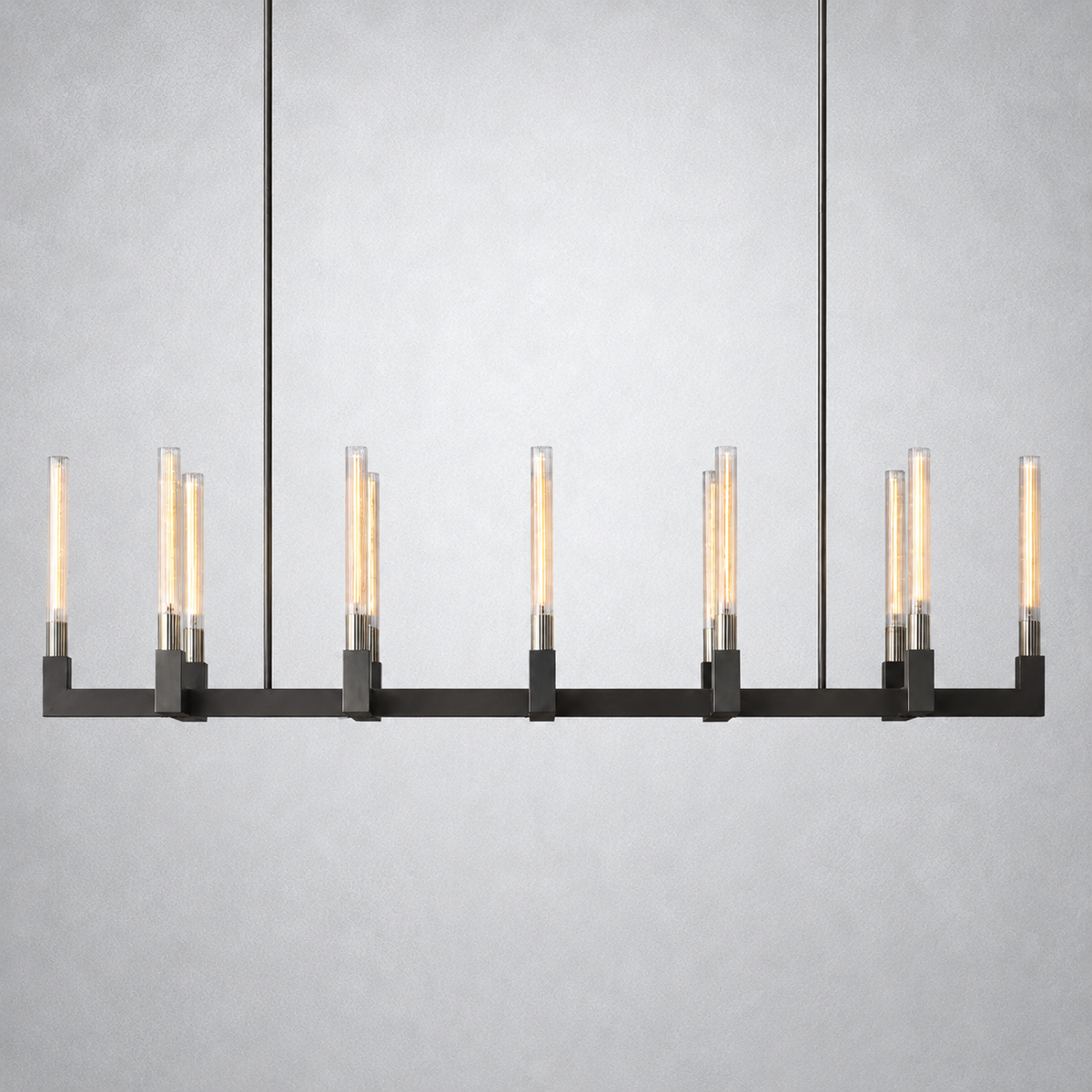 Imperial Glass Linear Chandelier 67"
