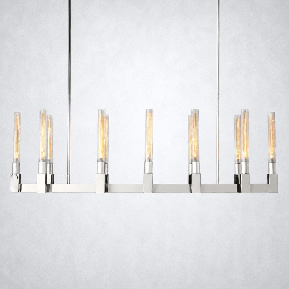 Imperial Glass Linear Chandelier 55"