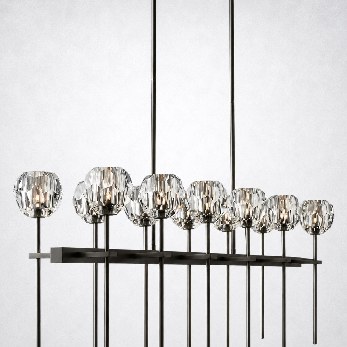 Meridian Cristal Double Linear Chandelier 60" Clear