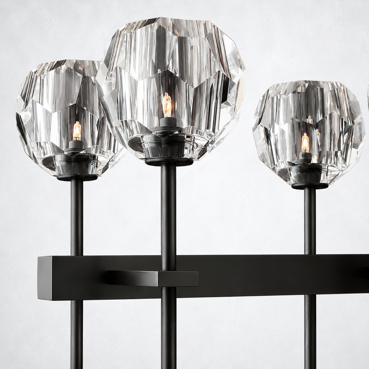 Meridian Cristal Double Linear Smoke Chandelier 60"