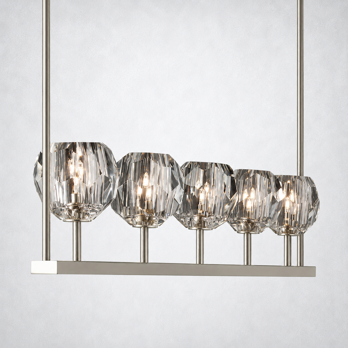 Meridian Cristal Linear Chandelier Clear 48"
