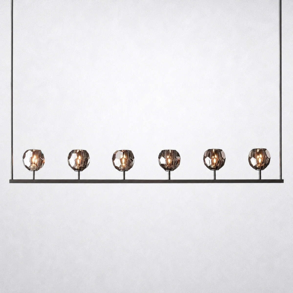 Meridian Cristal Linear Chandelier Smoke 60"