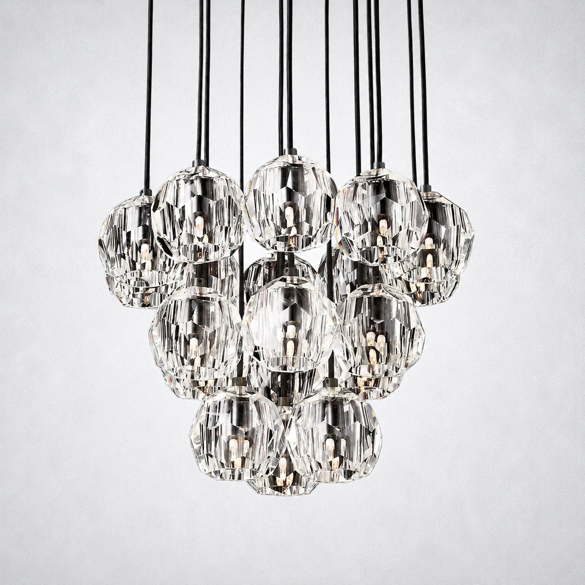 Meridian Crystal Cluster Chandelier 19"