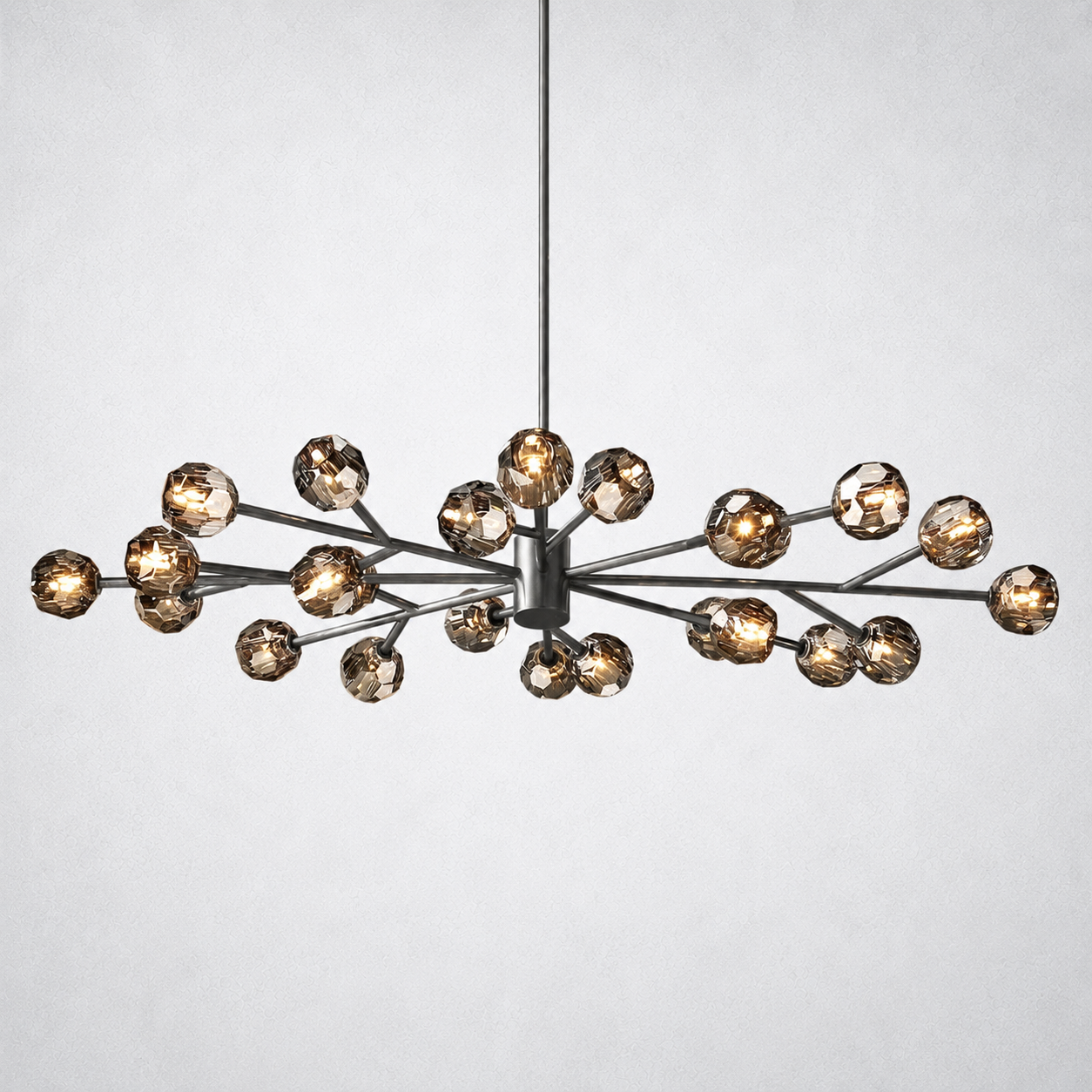 Meridian Smoke Crystal Oval Chandelier 72"