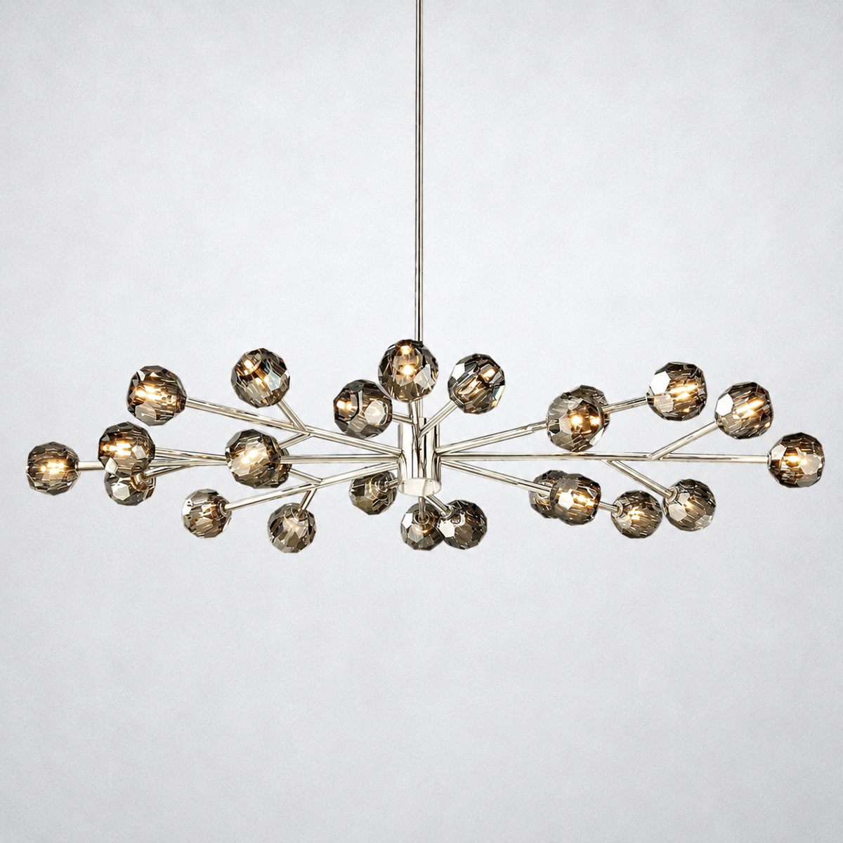 Meridian Smoke Crystal Oval Chandelier 72"
