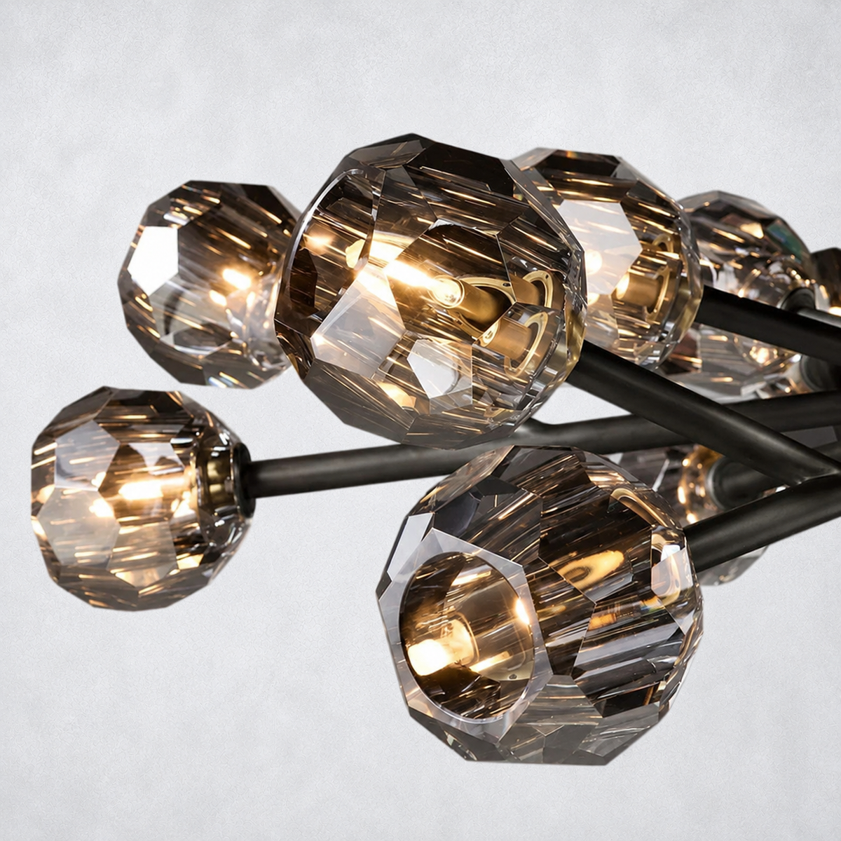 Meridian Smoke Crystal Oval Chandelier 72"