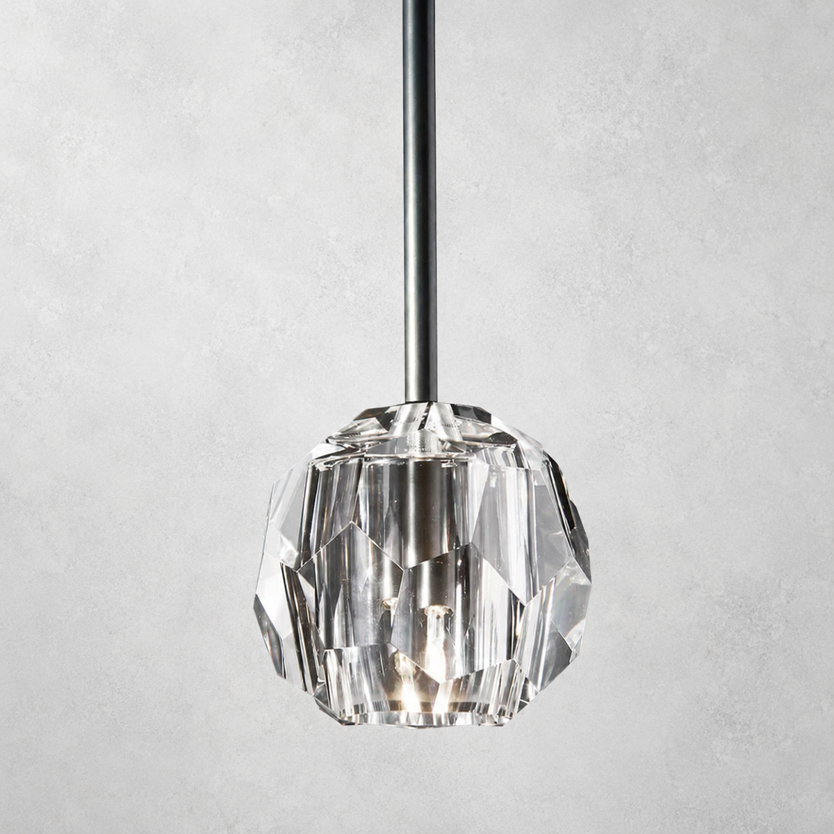 Meridian Clear Cristal Glass Rod Pendant